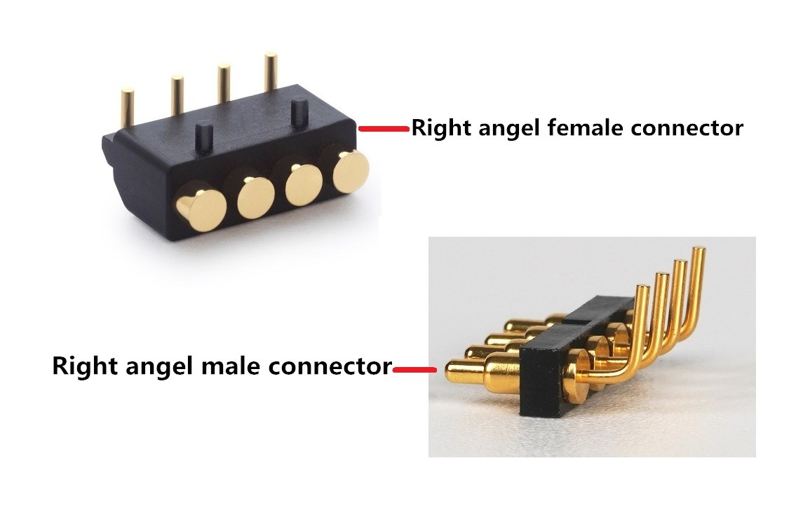 right angle male and female connector