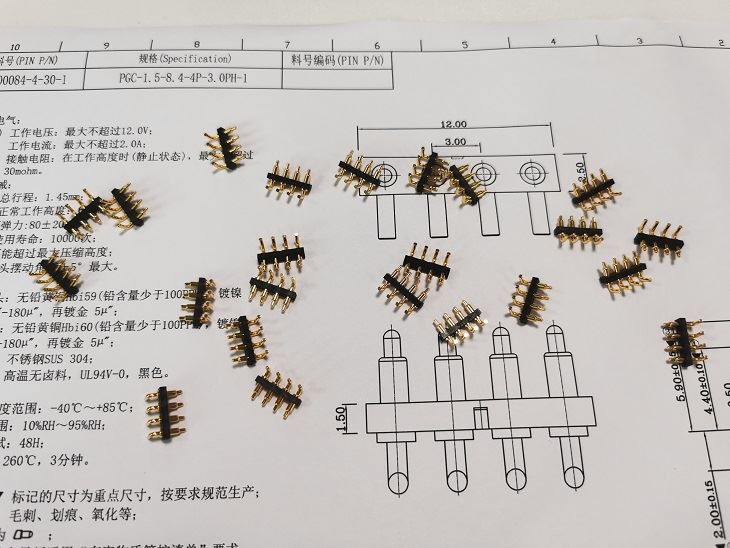 Pogo Pin konektor pod pravim uglom od 90 stepeni